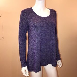 Jones New York Purple Knit Top Womens Size Small Long Sleeve
